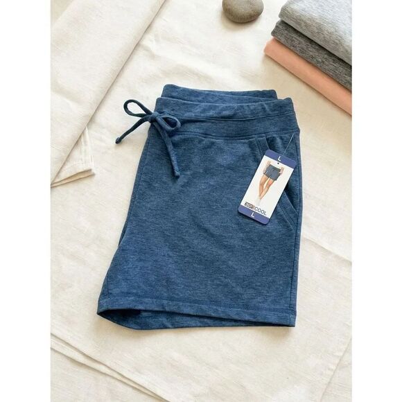 32 Degrees Pants - 32 Degrees Cool Womens Pull On Shorts L Large Heather Fresh Ink Blue NWT Pocket